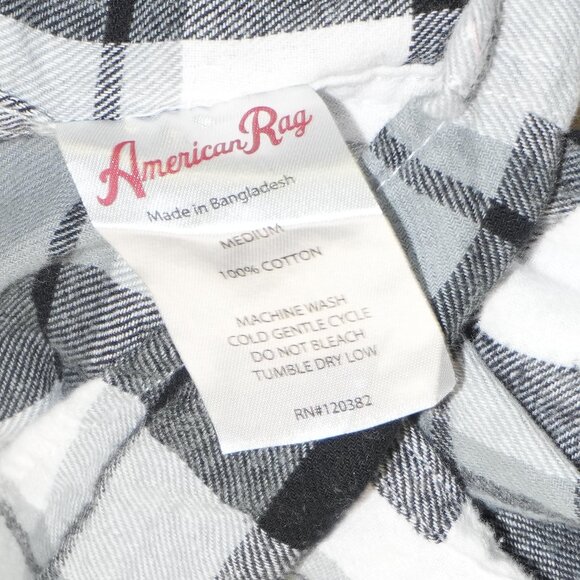 LNC American Rag 100% Cotton Western Cowboy Mens Medium Plaid Shirt Button Down - Picture 3 of 4